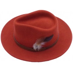 Chapeau feutre femme brique...